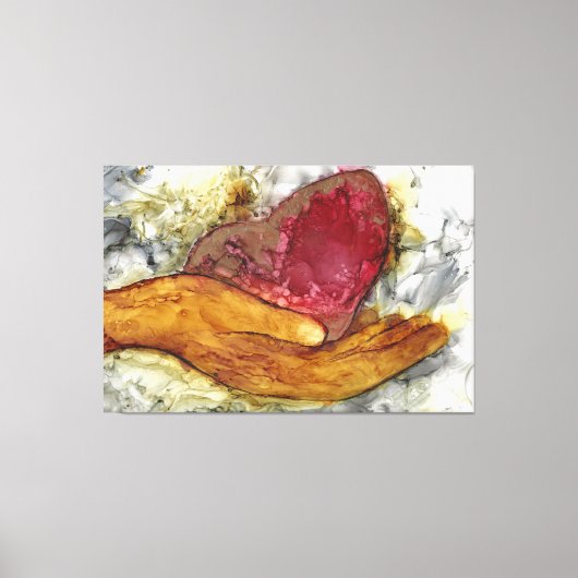 Toile Cadre main et coeur 60x40" encadré (Recto)