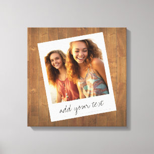 Toile Cadre photo rustique avec carré Instagram et bois