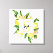 Toile Cadres et Feuilles de citrons jaunes modernes avec (Recto)