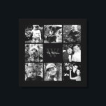 Toile Cadres noirs Monogramme Photo Collage<br><div class="desc">Ajoutez vos photos de famille,  monogramme ou tout texte de votre choix.</div>