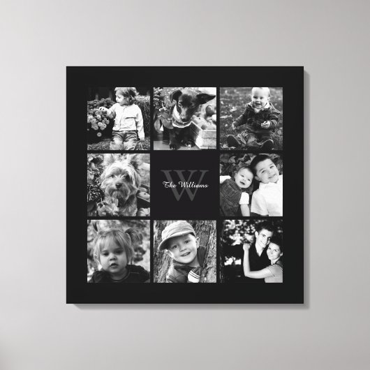 Toile Cadres noirs Monogramme Photo Collage (Recto)
