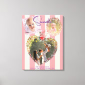 Toile Cadres Ornés 3 Photos Rose 1er Noël Jalons de l'en (Recto)