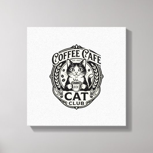 Toile Café Café Chat Drôle Chat Graphique - Café Café Ca (Recto)