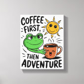 Toile Café D'Abord Puis Aventure - Cute Frog Matin (Recto)