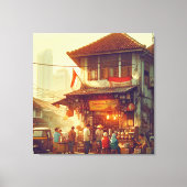 Toile Café de rue à Jakarta (Recto)