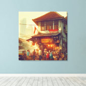 Toile Café de rue à Jakarta (Insitu (Plancher de Bois))