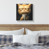 Toile Café du matin du chat grumpy (Insitu(Chambre))