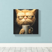 Toile Café du matin du chat grumpy (Insitu (Plancher de Bois))