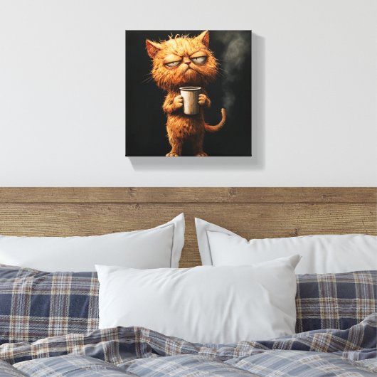 Toile Café du matin du chat grumpy (Insitu(Chambre))