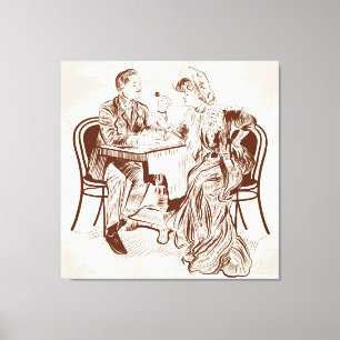 Toile café et amour