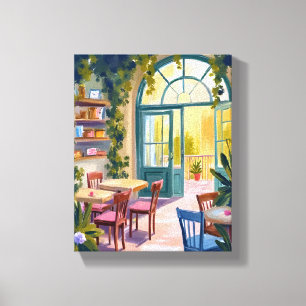Toile Café Jardin Peinture Aquarelle Botanique