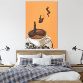 Toile Café Lover Plongée Pop Art Artwork Orange Dive (Insitu(Chambre))