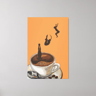 Toile Café Lover Plongée Pop Art Artwork Orange Dive