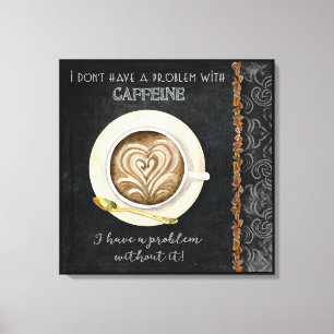 Toile Caféine Cappuccino Coeur Art Café Art