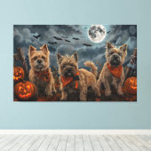 Toile Cairn Terrier Halloween Éffrayant (Insitu (Plancher de Bois))