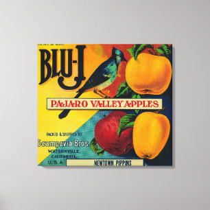 Toile Caisse Bleue-j LabelWatsonville, CA d'Apple