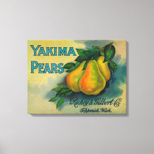 Toile Caisse LabelToppenish, WA de poires de Yakima