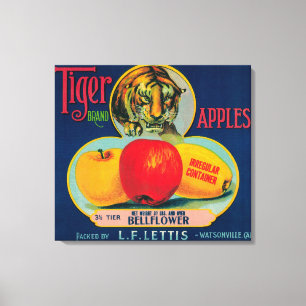 Toile Caisse LabelWatsonville, CA d'Apple de tigre