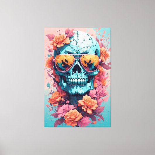 Toile Calavera Floral Colorida (Recto)