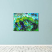 Toile Calcaire Abstrait en vert citron et bleu (Insitu (Plancher de Bois))