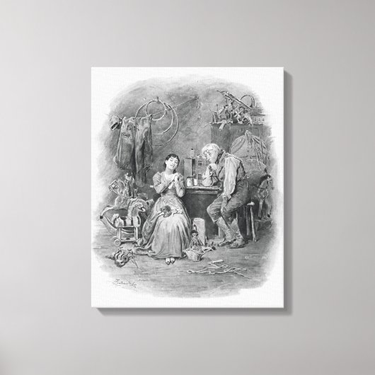 Toile Caleb Plummer and his Blind daughter, from 'Charle (Recto)