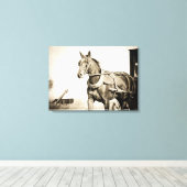 Toile Calèche amish en sépia (Insitu (Plancher de Bois))