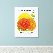Toile Calendula Vintage Seed Packet (Insitu (Plancher de Bois))