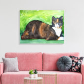 Toile Calico Chat Aquarelle Peinture Canvas (Insitu(Salon))