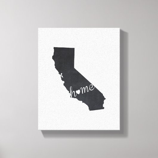 Toile California Chalkboard Home State Map (Recto)