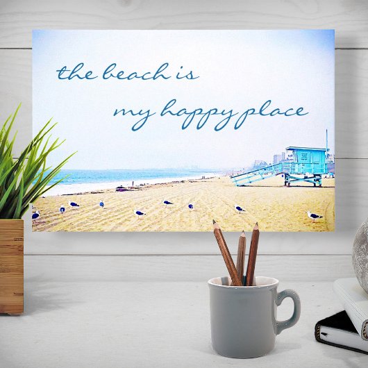 Toile California Coast Beach Photo My Happy Place Script