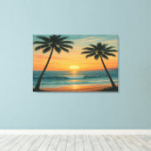 Toile California Ocean Sunset – 36x24 Wall Art Print (Insitu (Plancher de Bois))