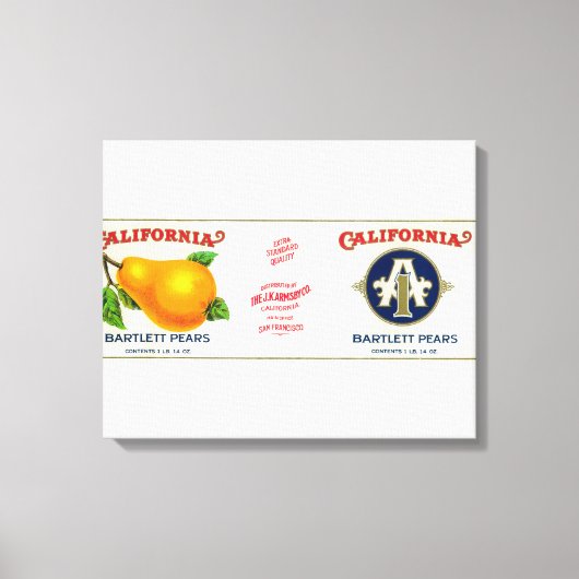 Toile California Pear Étiquette (Recto)