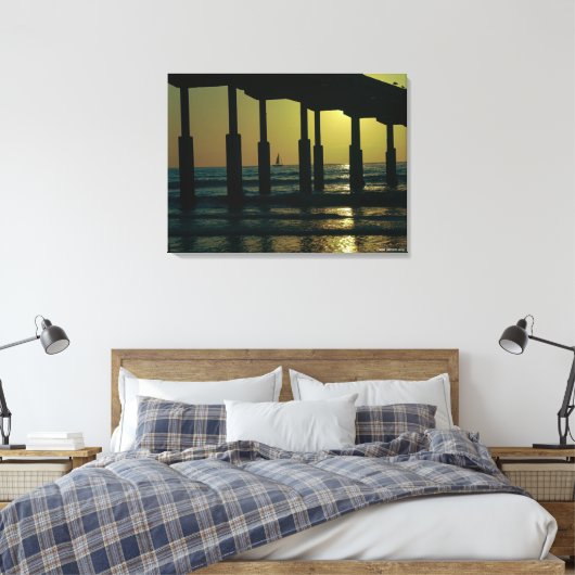 Toile California Sunset Ocean Beach Pier (Insitu(Chambre))