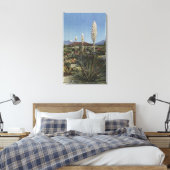 Toile Californie Cactus du Yucca en fleurs dans le déser (Insitu(Chambre))