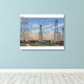 Toile CalifornieVue des puits de pétrole (Insitu (Plancher de Bois))