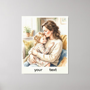 Toile Câlin personnalisé entre mère et fille