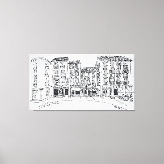 Toile Calle de Toledo, rue commerçante, Madrid, Espagne (Recto)