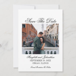 Toile & Calligrafie sparen de Datum Fotokaart Save The Date