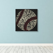 Toile Calligramme des mots de baseball (Insitu (Plancher de Bois))