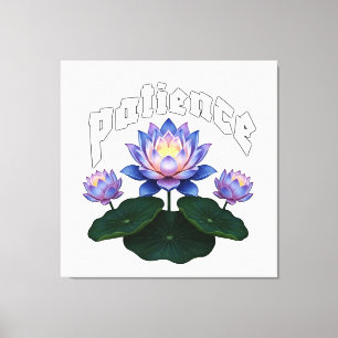 Toile Calligraphie arabe Sabr Patience - Fleur de Lotus