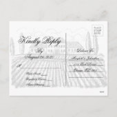 Toile & Calligraphie Carte postale RSVP de mariage (Dos)
