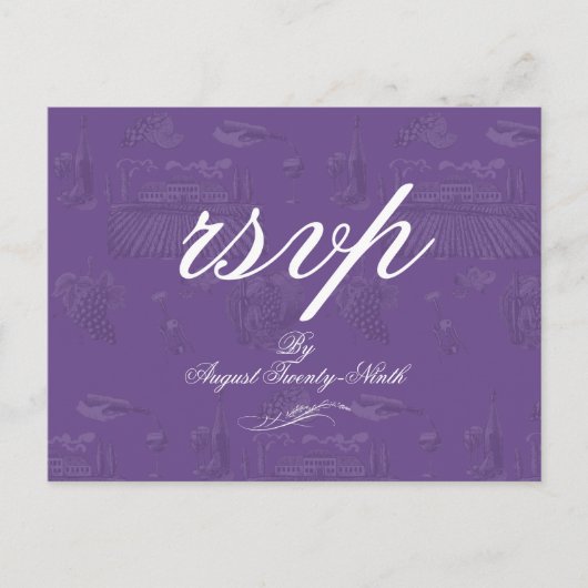 Toile & Calligraphie Carte postale RSVP de mariage (Devant)
