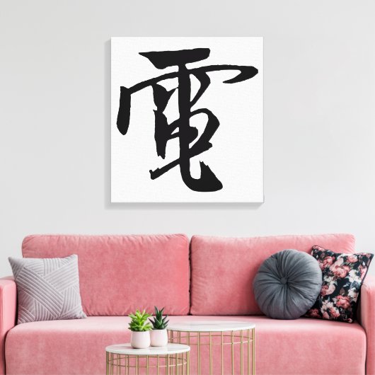 Toile Calligraphie-Électricité Chinoise classique-#001- (Insitu(Salon))