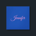 Toile Calligraphie Elegant rose Bleu Nom personnalisé<br><div class="desc">Ce produit était très bon et j'adore comme il est facile pour la conception de personnaliser. Le design était très simple,  donc je suis très heureux quand je crée.</div>