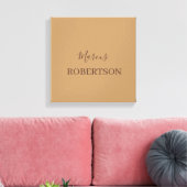 Toile Calligraphie monogramme marron minimaliste profess (Insitu(Salon))