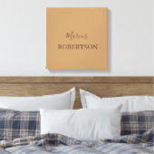 Toile Calligraphie monogramme marron minimaliste profess (Insitu(Chambre))