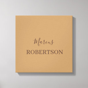 Toile Calligraphie monogramme marron minimaliste profess