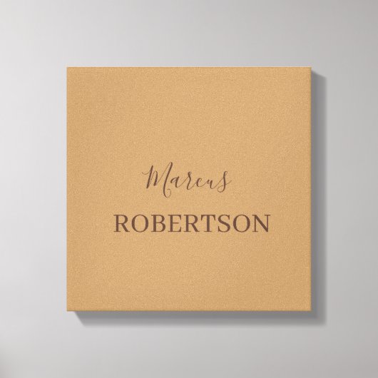 Toile Calligraphie monogramme marron minimaliste profess (Recto)