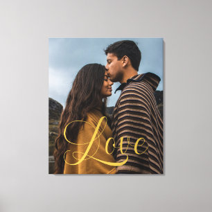 Toile Calligraphie or Script Couple Photo