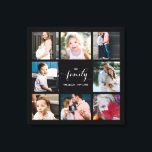 Toile Calligraphie personnalisée Famille 8 Photo Collage<br><div class="desc">Design moderne et élégant imprimé Calligraphie personnalisée Famille 8 Photo Collage Canvas Imprimer qui peut être customisé avec votre texte. Découvrez le magasin Graphic Art Design pour d'autres produits qui correspondent à ce design !</div>